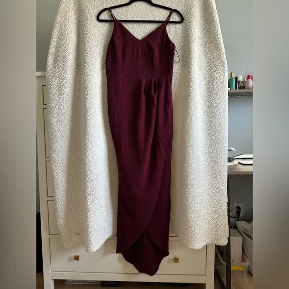 showpo burgundy dress Adison Bow Velvet Mini Dress BURGUNDY / M by Sugarlips